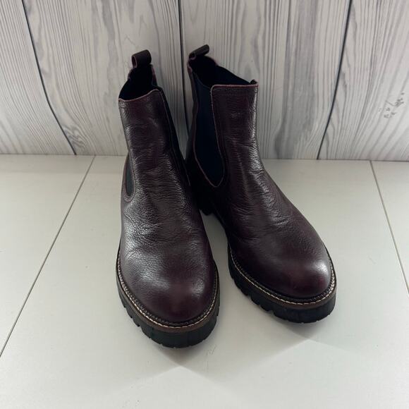 Nordstrom Caslon Miller Water Resistant Chelsea Boot  Burgundy Size 10 - Picture 1 of 7